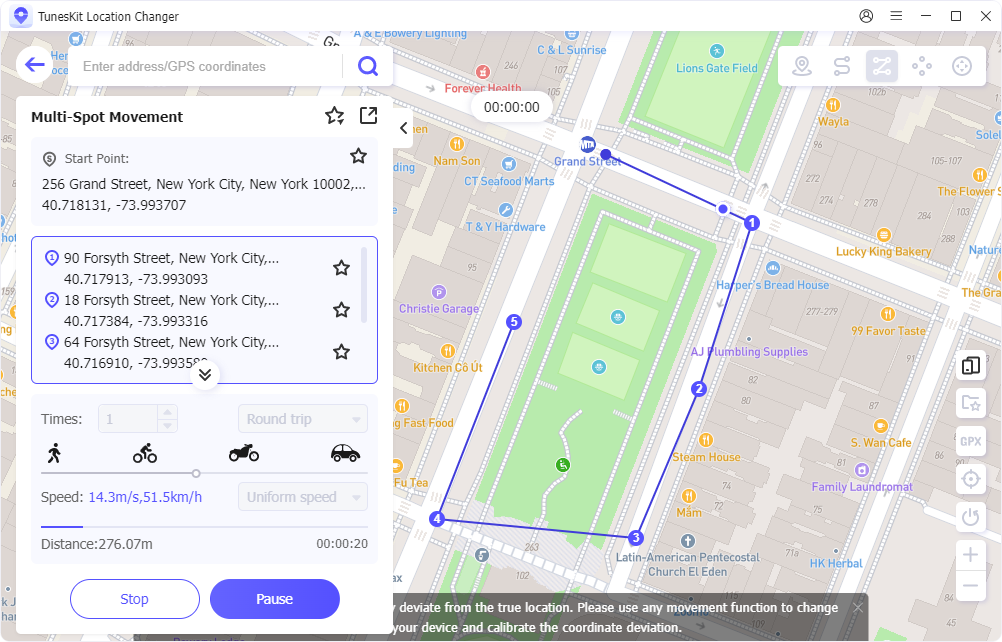 start multispot movement