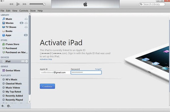 activate ipad with itunes