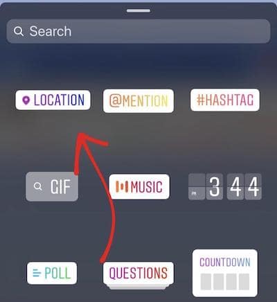 add location on instagram stories