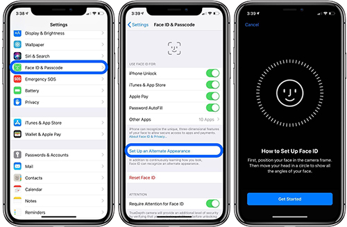 add a second face id on iphone