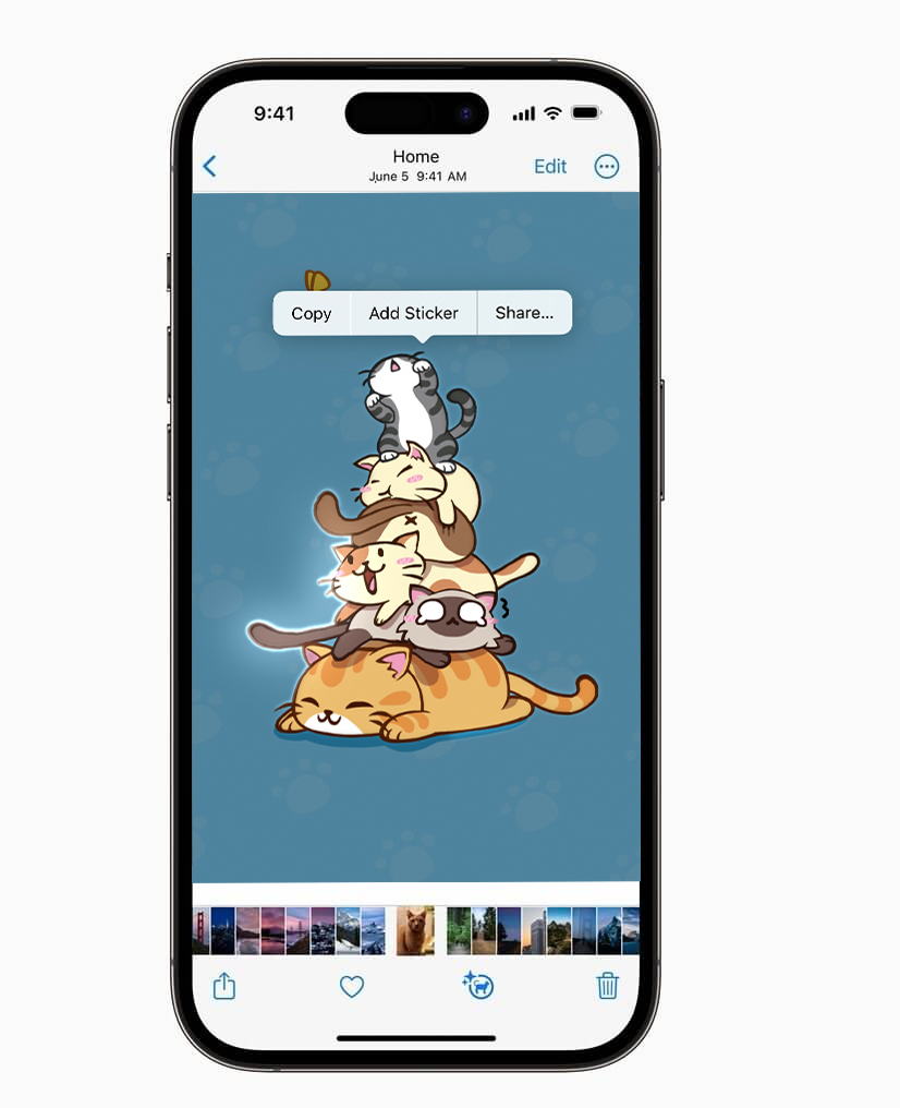 add-stickers on iphone via photos