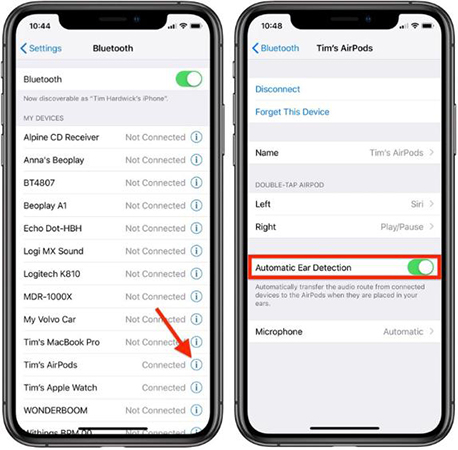 airpods automatic ear detection