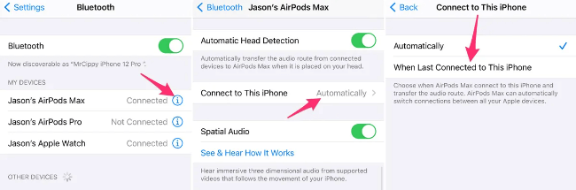 disable airpods automatic switching