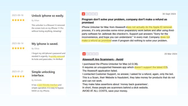 aiseesoft iphone unlocker user feedback