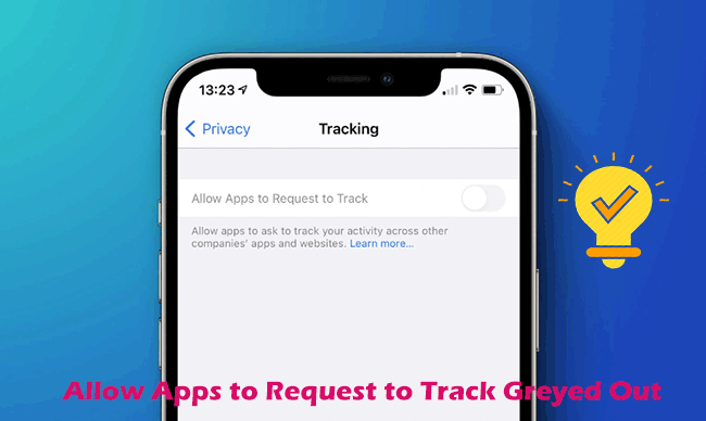 allow apps to request to track greyed out