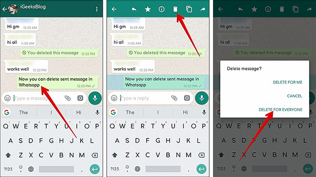 android unsend whatsapp message