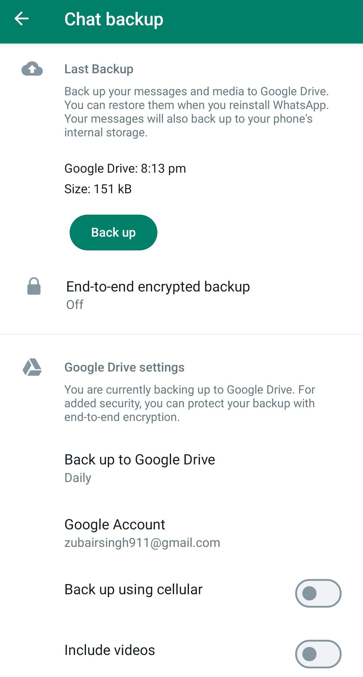 android whatsapp backup