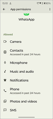android whatsapp storage permissions