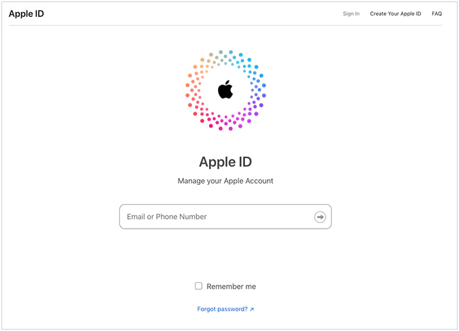 apple id forgot password official site
