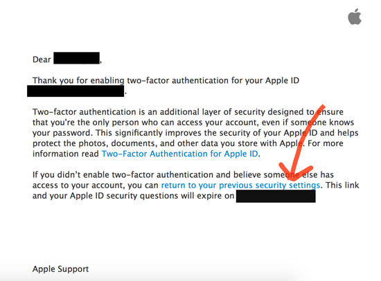 disable apple id two factor authentication on email