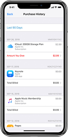 apple purchase history