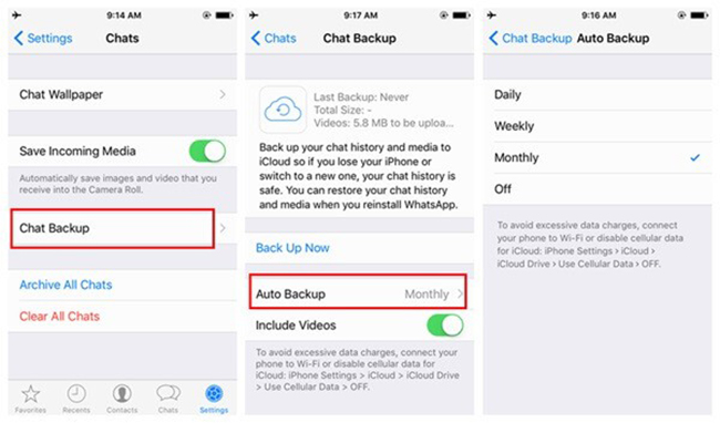 auto backup whatsapp icloud