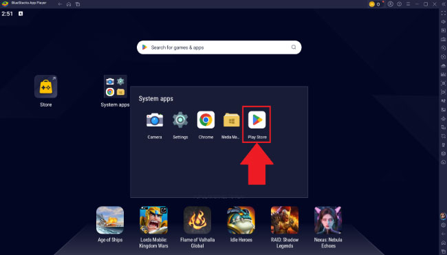 bluestacks play store