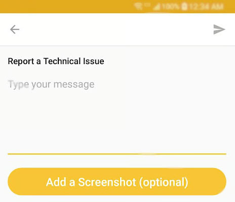 report a technical issue on bumble