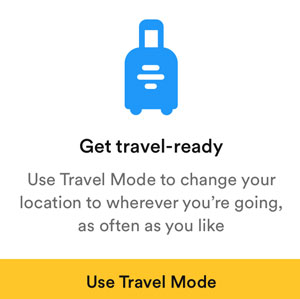 enable travel mode on bumble