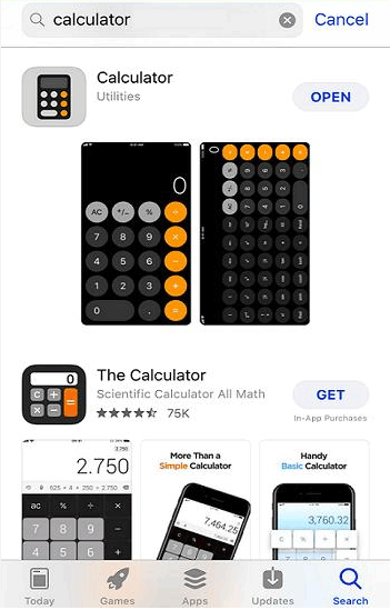 update calculator app in app store