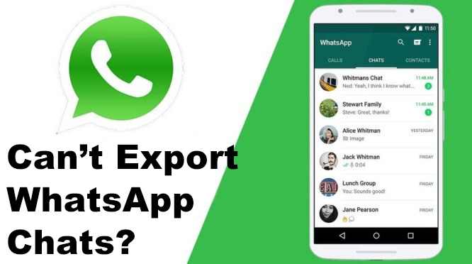 can't export whatsapp chats