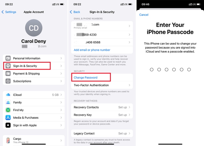 remove phone number by resetting apple id password