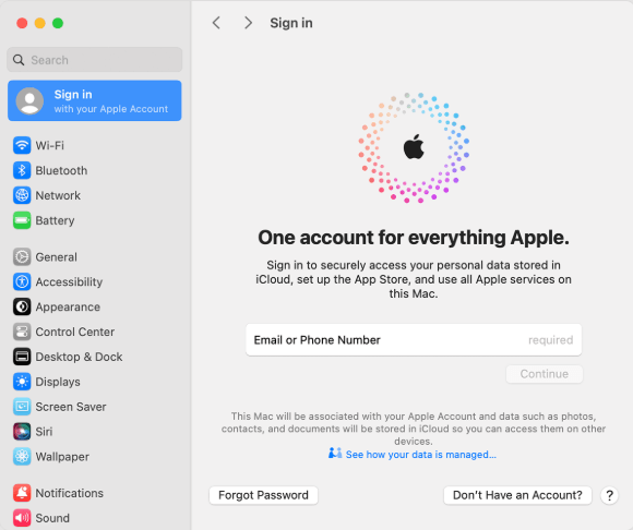 create a new apple account on mac