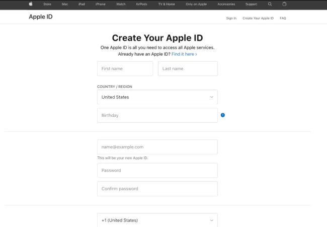 create a new account on a different ios device