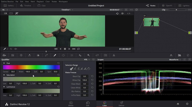 davinci resolve green screen key