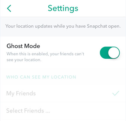 enable ghost mode on snapchat