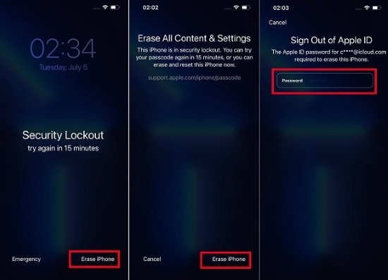 unlock iphone without passcode and computer via erase iphone directly