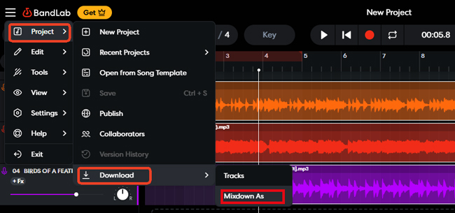 export bandlab to mp3 on computer