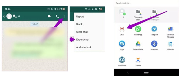 export whatsapp chat on android