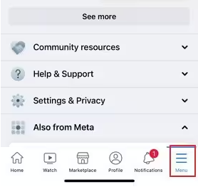 facebook marketplace menu