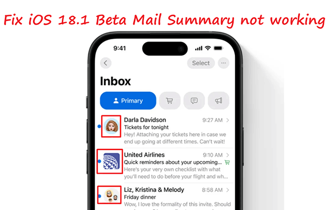 fix ios 18.1 mail summary not working