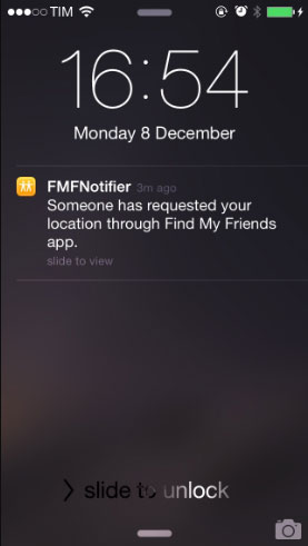 fmfnotifier notice on home screen