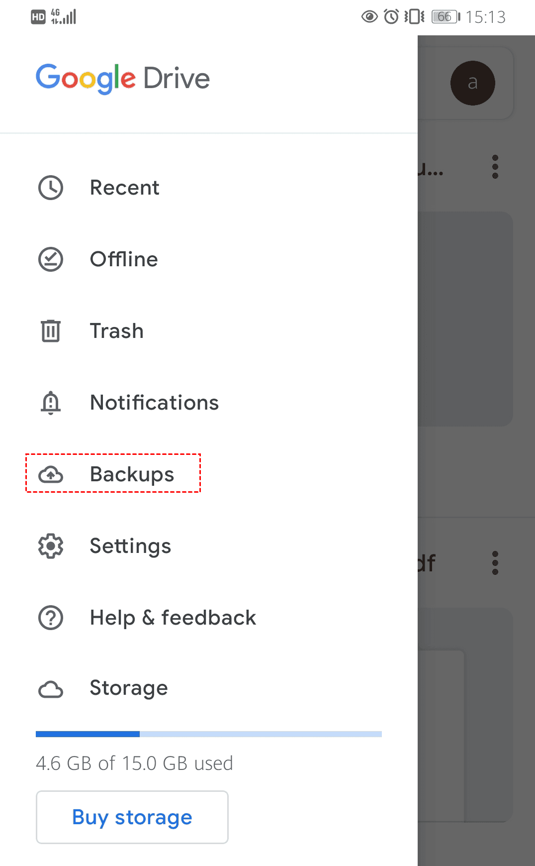 google drive app backups