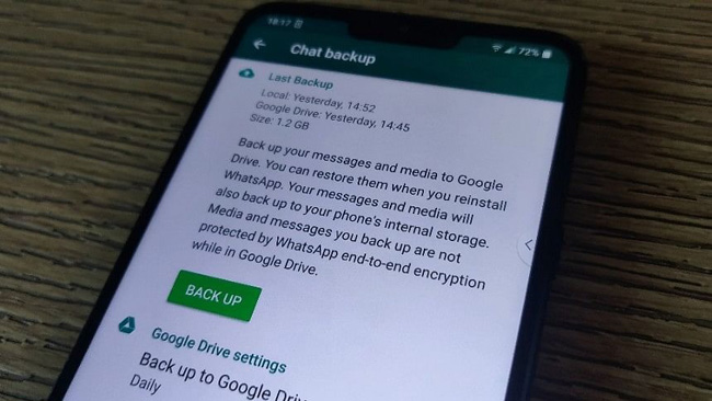 how to read whatsapp backup from google drive