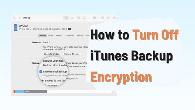 how to turn off itunes backup encryption