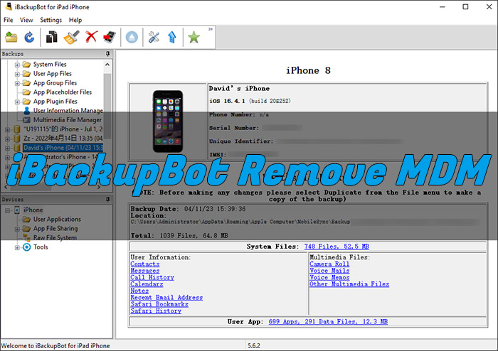 ibackupbot remove mdm