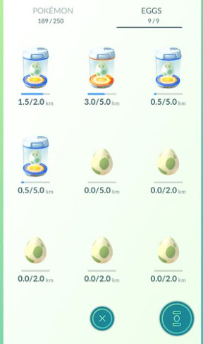 incubate eggs from pokestops and gyms