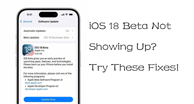 fix ios 18 beta not showing up