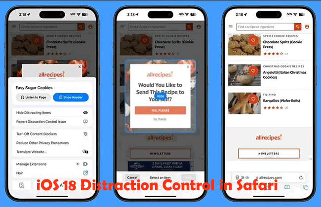 ios 18 distraction control in safari