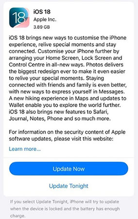 check for latest ios update