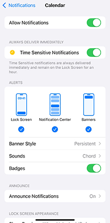 iphone calendar notification settings