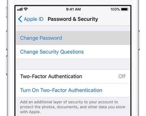 change apple id password