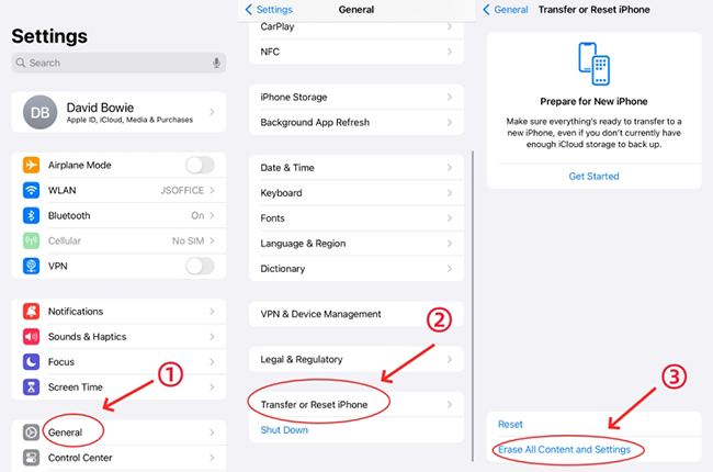 iphone erase all content and settings