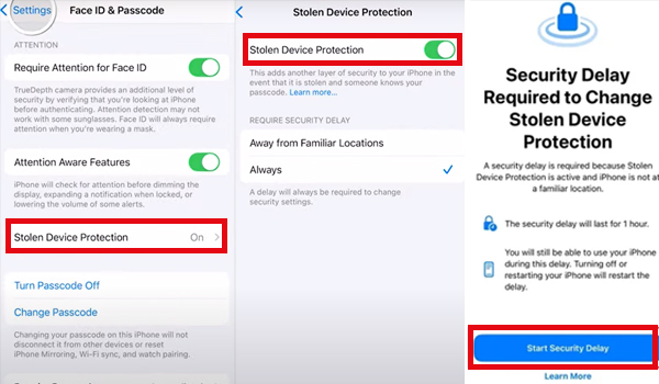 turn off security delay on iphone settings