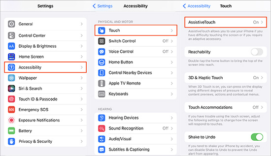 iphone settings assistivetouch