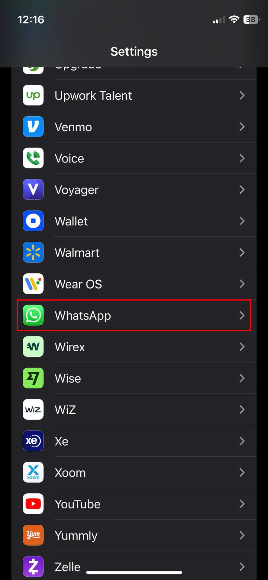 iphone whatsapp settings