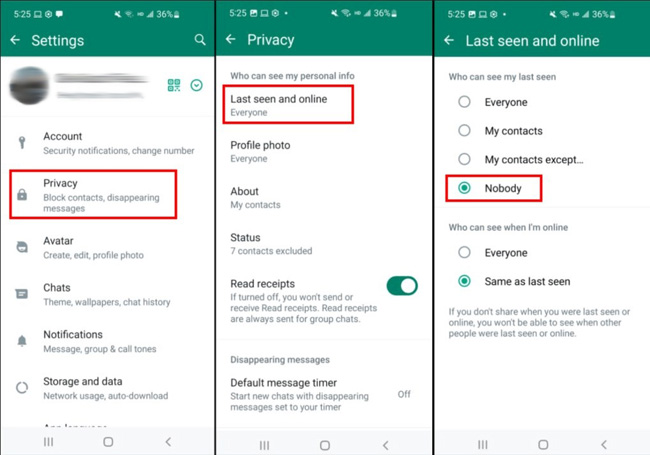 how to hide online status on whatsapp