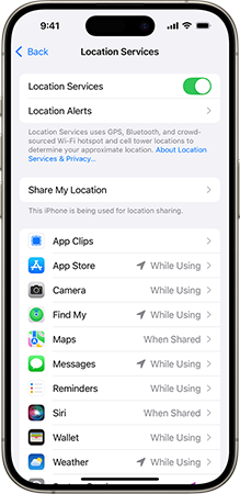 iphone location services