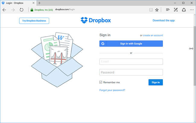 download dropbox login