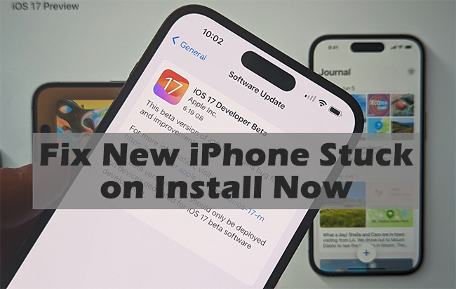 new iphone stuck on install now